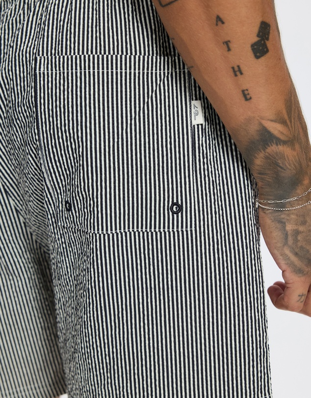 Les Deux - Stan Stripe Seersucker Swim Shorts