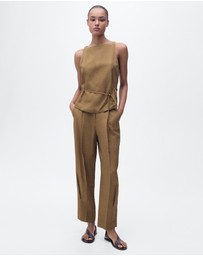 M.N.G - Moskito Linen-Blend Top With Bow