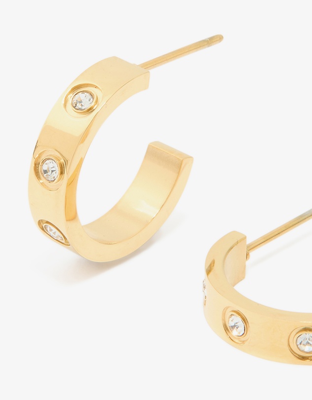 Lovisa - Waterproof Gold Plated Stainless Steel Cubic Zirconia Square Hoop Earrings