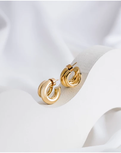 Wanderlust + Co - Hailey Double Nano Hoop 9mm Earrings