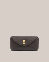 VESTIRSI - Sloane Dark Chocolate Leather Convertible Clutch
