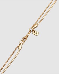 Kuzzoi - ICONIC EXCLUSIVE - Necklace Layer Cross Cord Chain in 925 Sterling Silver Gold Plated