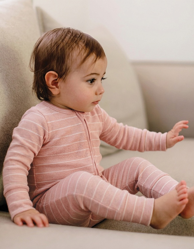Kynd Baby - Organic Cotton Waffle in Pearl Stripe