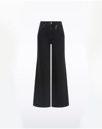 Carla Zampatti - Washed Black Denim Wide Leg Pant