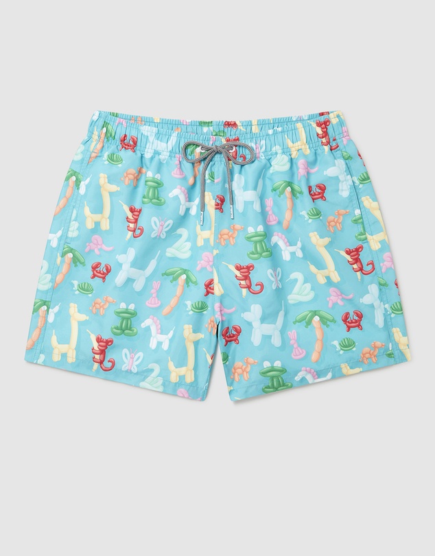 Boardies - Boardies Balloon Animals Teal Mid Length Swim Shorts