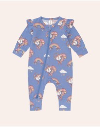 Huxbaby - Whimsical Unicorn Zip Romper - Babies