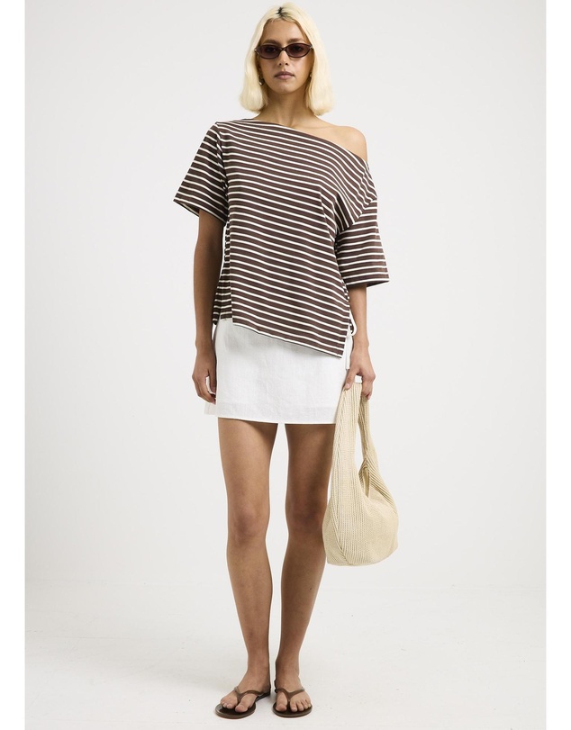 Subtitled - Amber Asymmetric Stripe Top