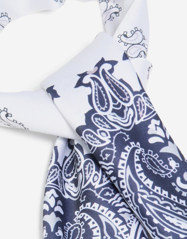 Lovisa - White & Blue Deco Paisley Fabric Scarf