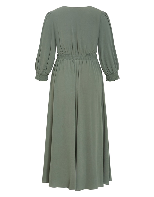 City Chic - Plus size Jolene V Neck Maxi Dress - khaki