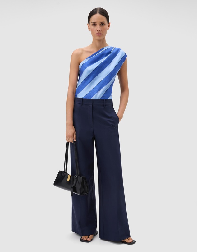 Oroton - Slub Silk Stripe Top