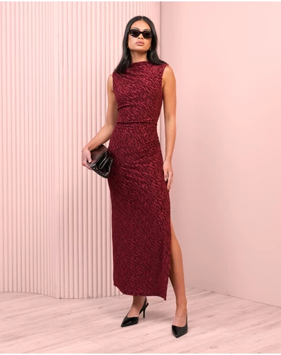 Azzurielle - Cara High Neck Maxi Dress