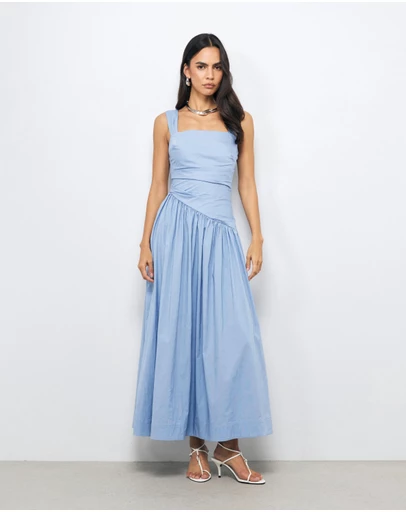 AERE - Kylara Ruched Midi Dress