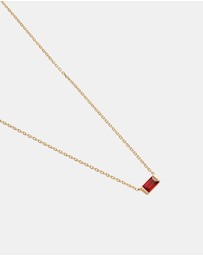 Kirstin Ash - Baguette Birthstone Necklace January Garnet