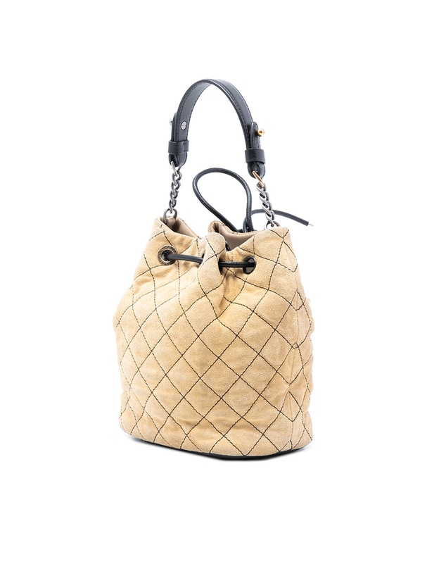 Chanel - Pre-Loved CC Suede Wild Stitch Bucket Bag
