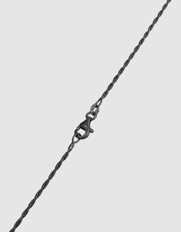 Kuzzoi - ICONIC EXCLUSIVE - Long Tag Pendant Necklace in Oxidised 925 Sterling Silver