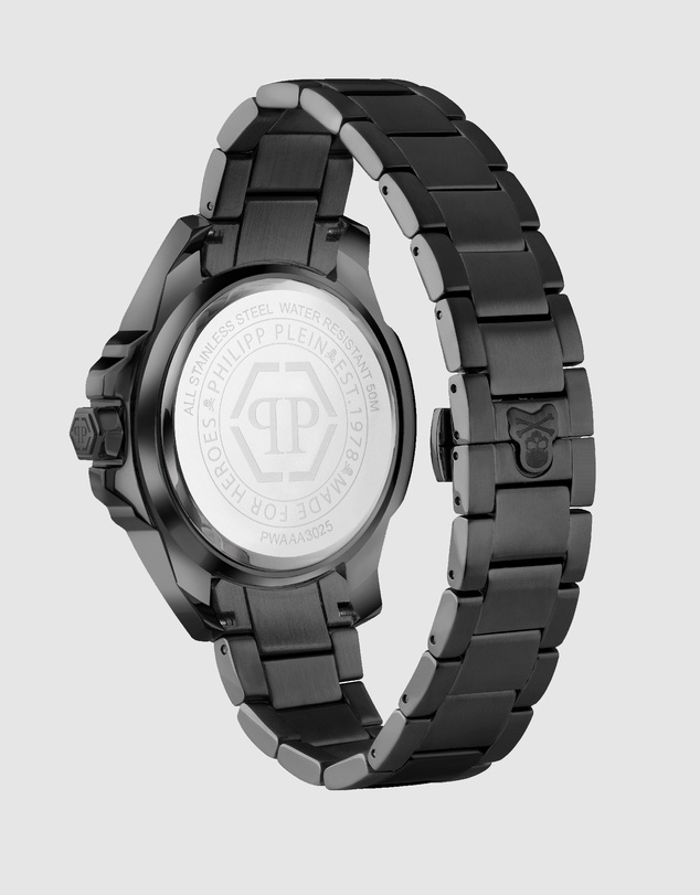 Philipp Plein - The $Kull - 44mm BlackBlack Dial and Stainless Steel Strap