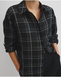 Country Road - Organically Grown Linen Relaxed Fit Long Sleeve Check Shirt