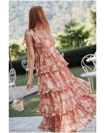 Petal & Pup - Lavina Maxi Dress - Terracotta Floral