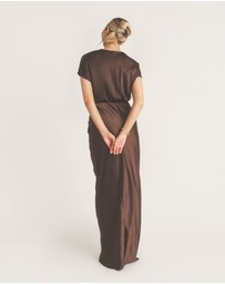 Six Stories - Batwing High Neck Satin Bridesmaid Dress