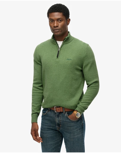 Superdry - Wool Blend Half Zip Slim Fit Jumper