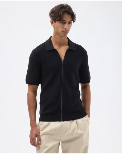 AERE - Organic Cotton Zip Knit Shirt
