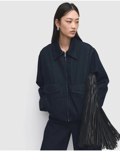 M.N.G - Denim Jacket With Fur Collar