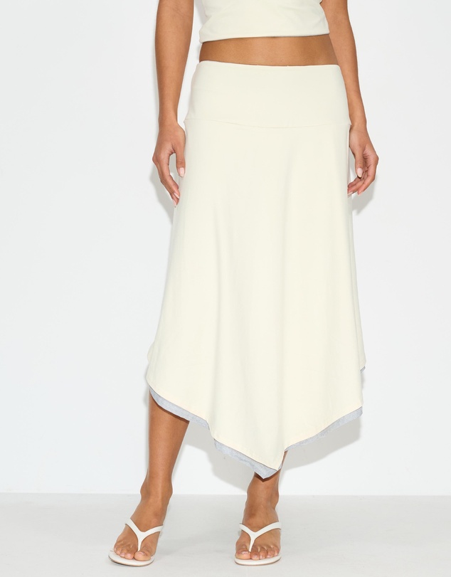 Dazie - Vacay Reversible Jersey Midi Skirt