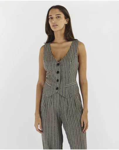 Amelius - Set Sail Linen Stripe Vest
