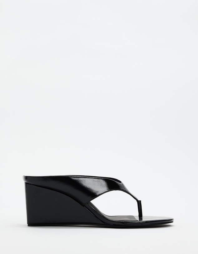 AERE - Pixie Leather Thong Wedges - Women's