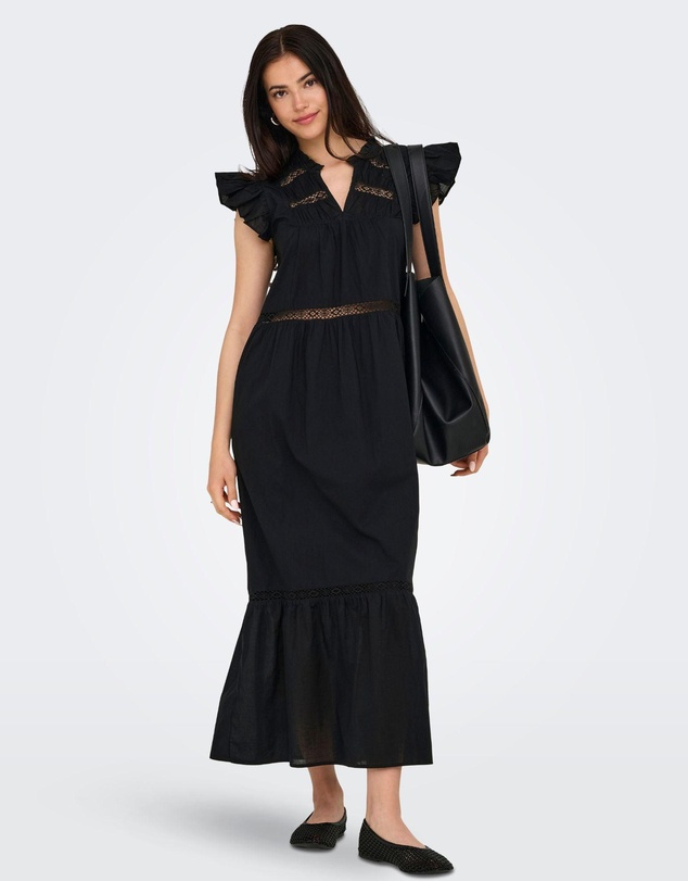 ONLY - Sunny Frilled Cotton Maxi Dress
