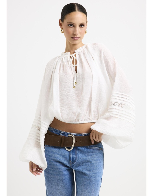 Subtitled - Attina Raglan Gathered Blouse