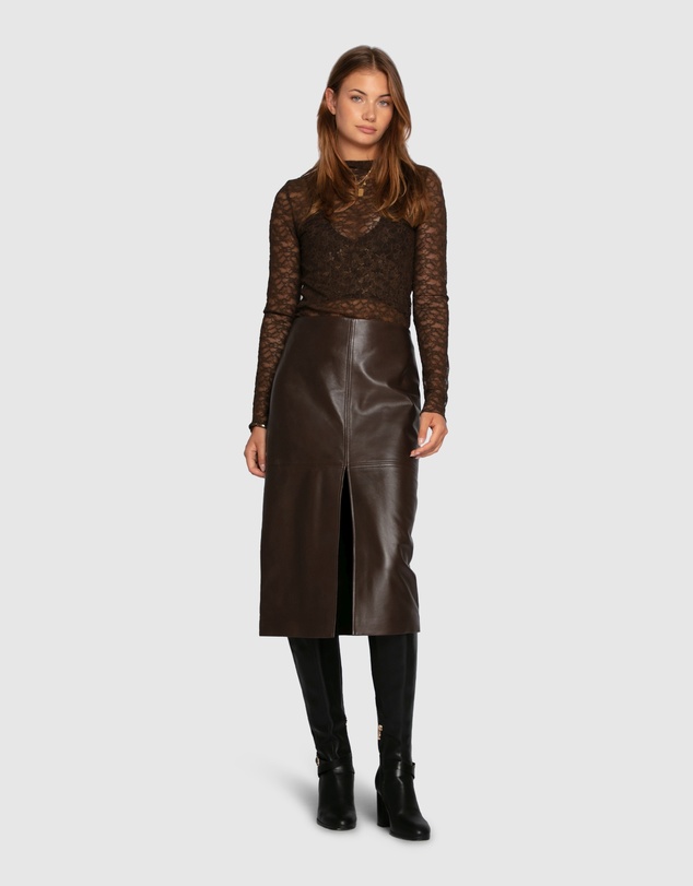 Belle & Bloom - Understated Leather Pencil Skirt