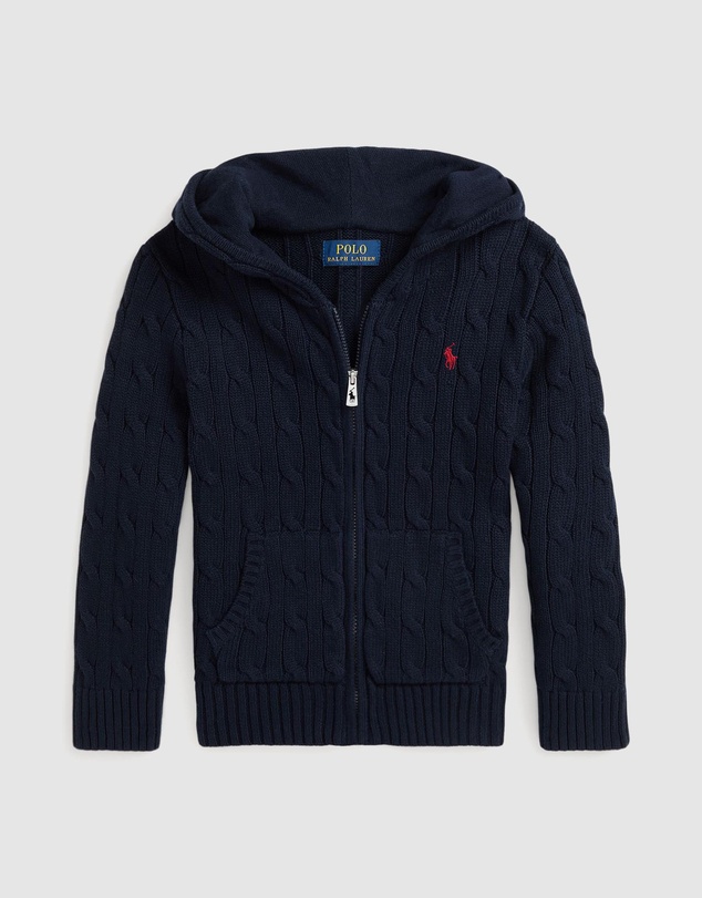 Polo Ralph Lauren - Cable Cotton Hooded Full-Zip Sweater - ICONIC EXCLUSIVE - Babies-Kids