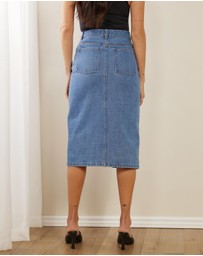 Atmos&Here - Payton Midi Denim Skirt