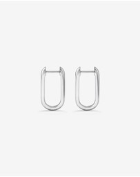 Michael Hill - Huggie Paperclip Earrings in Silver