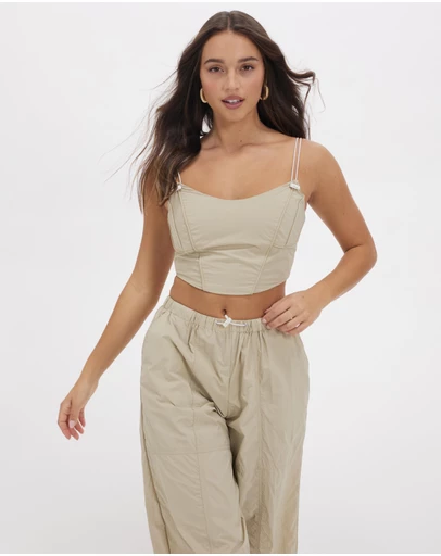 Dazie - Wish You Were Here Cargo Corset Top