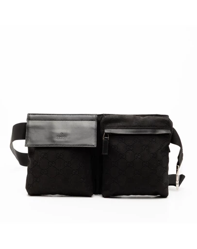 Pre-Loved by Azura Reborn - Pre-Loved GG Canvas Double Pocket Belt Bag