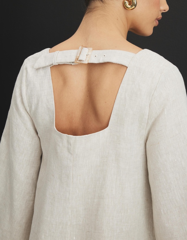 AERE - Nora Linen Mini Shift Dress