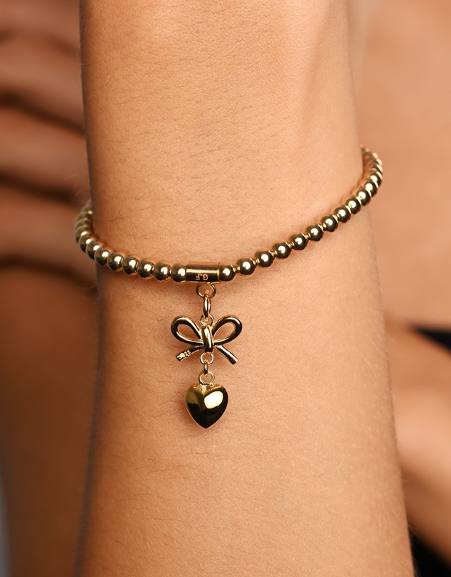 Von Treskow - Stretchy Bracelet with Bow & Heart