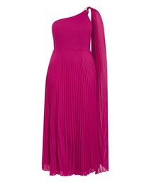 City Chic - Eloura One Shoulder Pleat Maxi Dress
