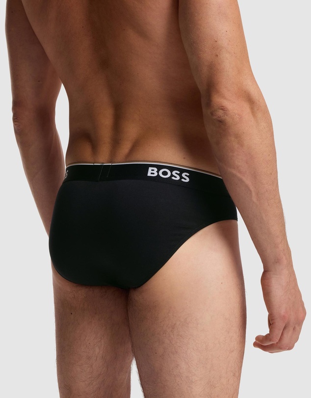 BOSS - 3-Pack Stretch Cotton Logo Wasitband Briefs