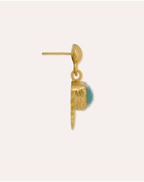 Ottoman Hands - Sunrise Aqua Chalcedony Drop Stud Earrings