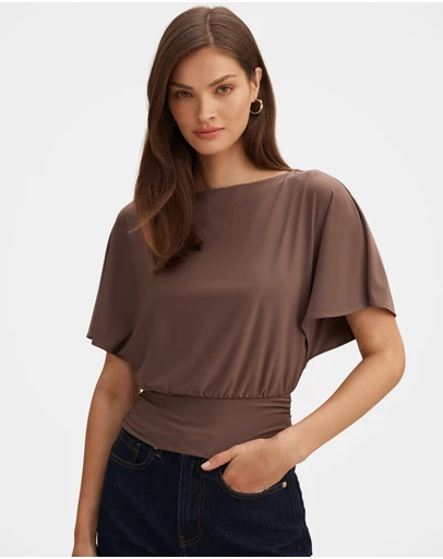 Forever New - Piper Cinched Flutter Sleeves Top