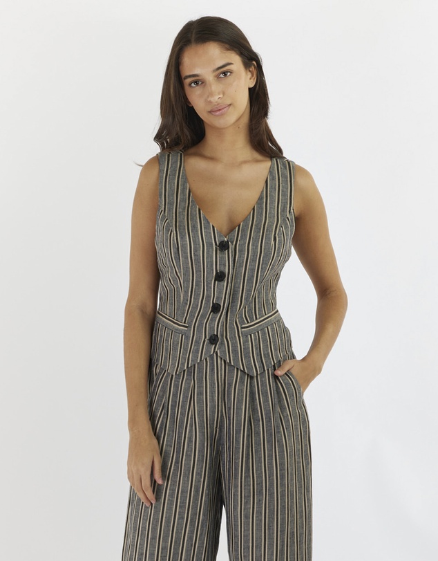 Amelius - Set Sail Linen Stripe Vest
