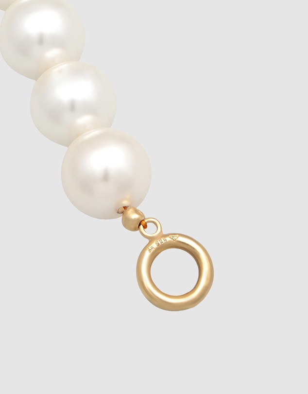 Elli Jewelry - Shell Pearl T-Bar Necklace in Gold-Plated 925 Silver