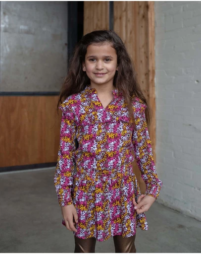 Quapi - Kae Long Sleeve Floral Dress - Kids-Teens