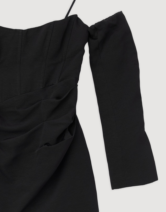 Revibe - Repaired Shona Joy Oakley Strapless Draped Mini Dress - AU 10
