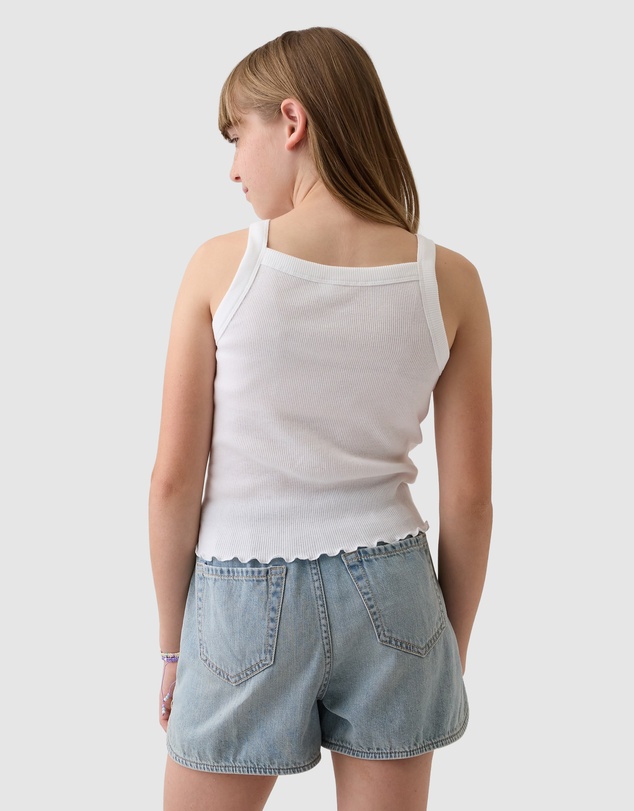 GAP - French Square Neck Ribbed Logo Tank - Teens