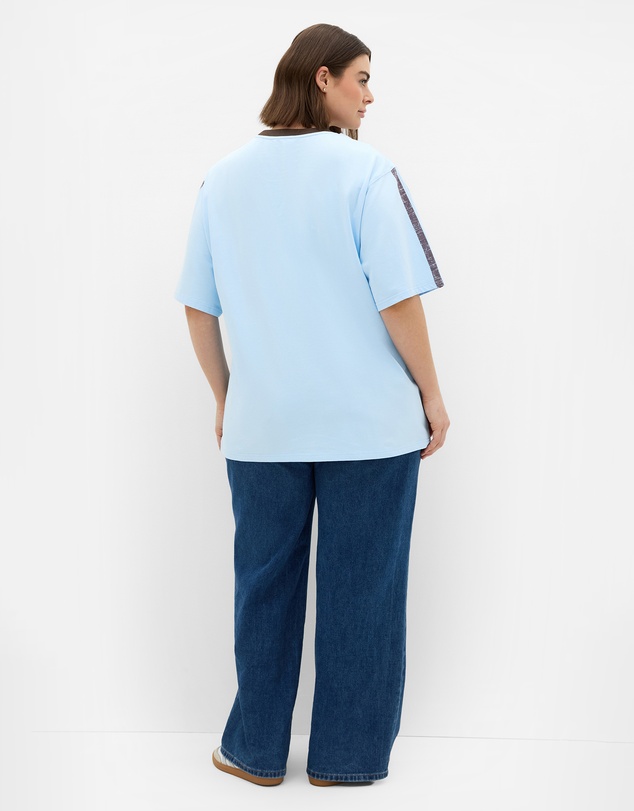 City Chic - Plus size Wild Pegasus Cotton Tee - blue