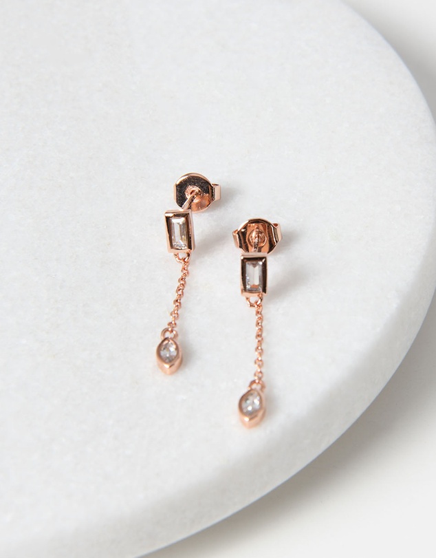 Forcast - Diya Rose Gold Plated 2pc Earring Set